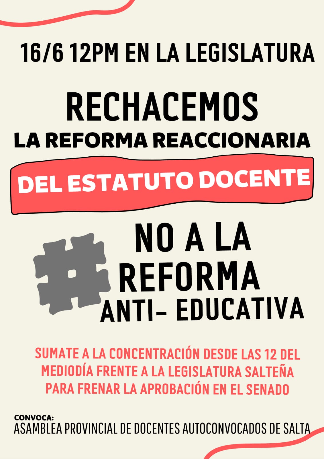 Marcha en la Legislatura en contra de la reforma al Estatuto Docente
