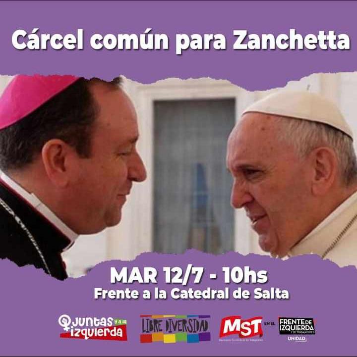 Marcha en contra de la prisión domiciliaria a Zanchetta