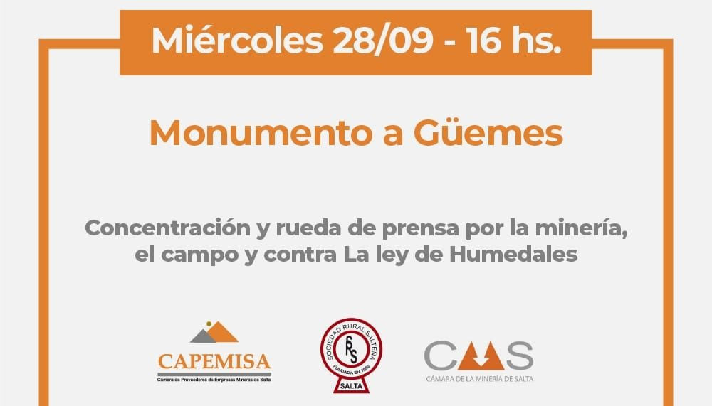 Empresarios y productores marcharán en el Monumento a Güemes contra la Ley de Humedales